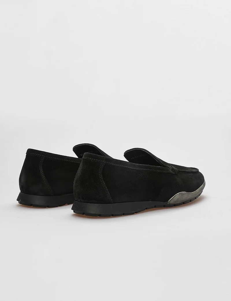 Cabani Leather Black Suede Men's Casual Shoes