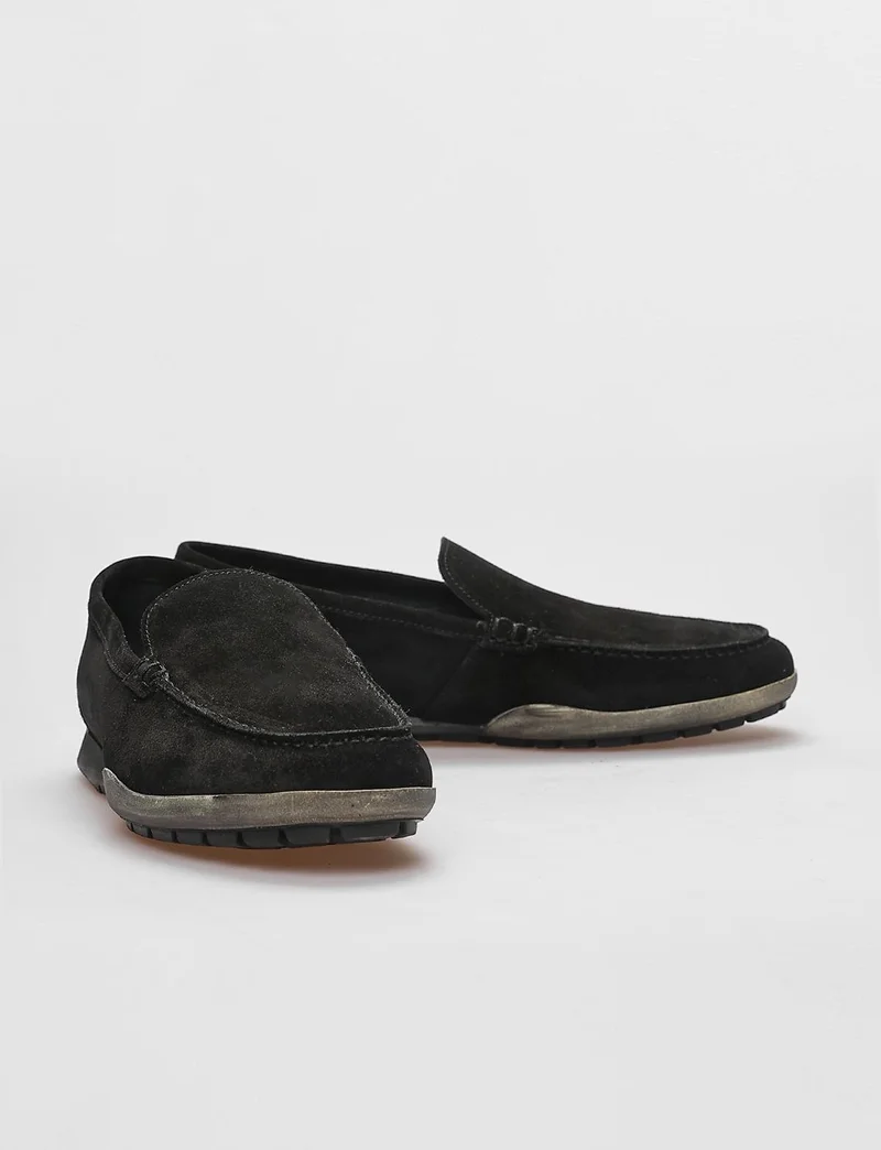 Cabani Leather Black Suede Men's Casual Shoes