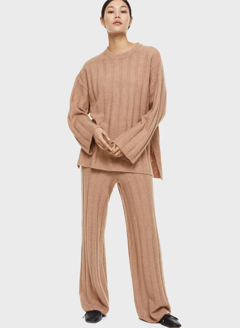 H&M Side Cut Out Ribbed Sweatshirt