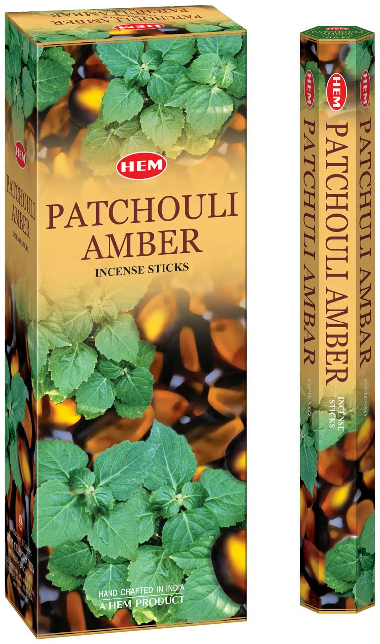 Hem Patchouli Amber Incense Sticks 120 Sticks 6 Boxes Inside  9 Inches Long 20g per Box  Ideal Choice for Fragrant Offices