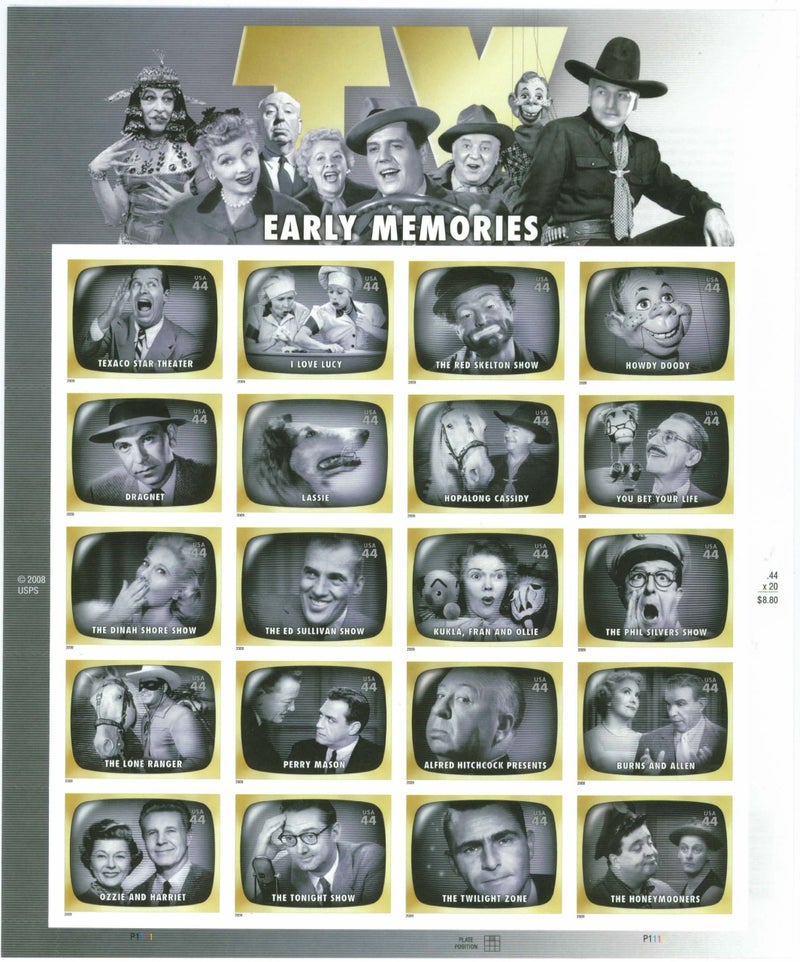 USPS TV Early Memories (Television Shows) Full Sheet of 20 x 44-Cent Stamps, USA 2009, Scott 4414 - Image 5