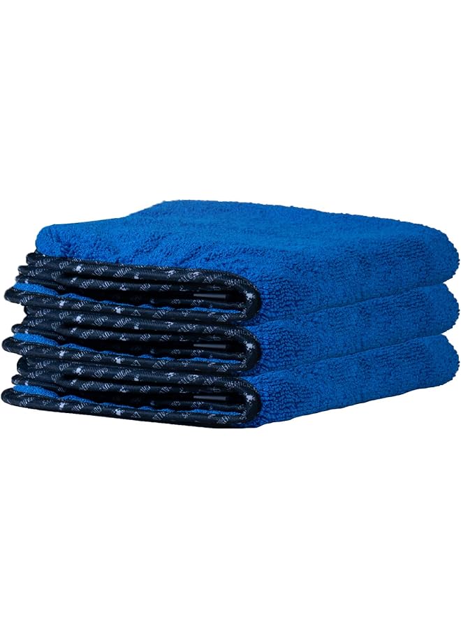 Chemical Guys MIC110003 Professional Grade Premium Microfiber Towels, Blue (16 Inch x 16 Inch) (Pack of 3) - Safe for Car Wash, Home Cleaning & Pet Drying Cloths - Image 1