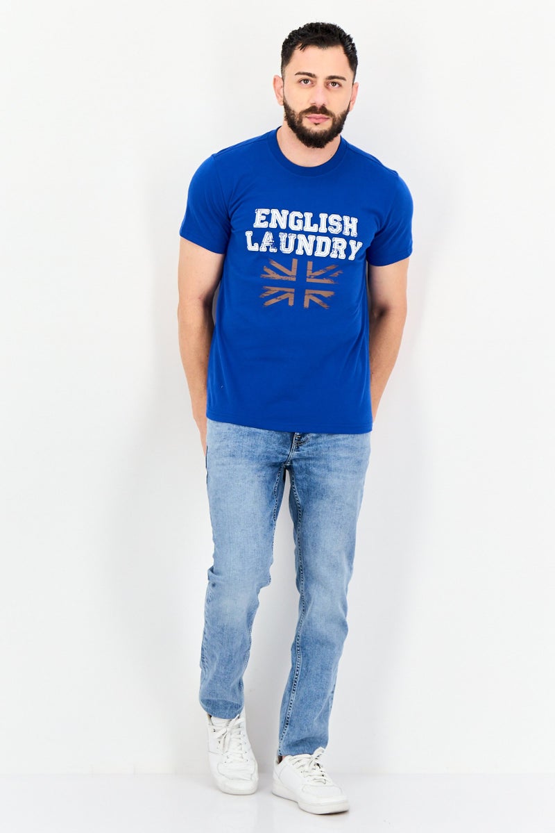 English Laundry Men Crew Neck Short Sleeve Vintage Logo T-Shirt, Blue - Image 4