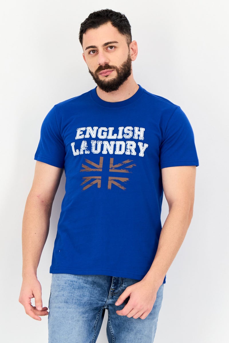 English Laundry Men Crew Neck Short Sleeve Vintage Logo T-Shirt, Blue - Image 1