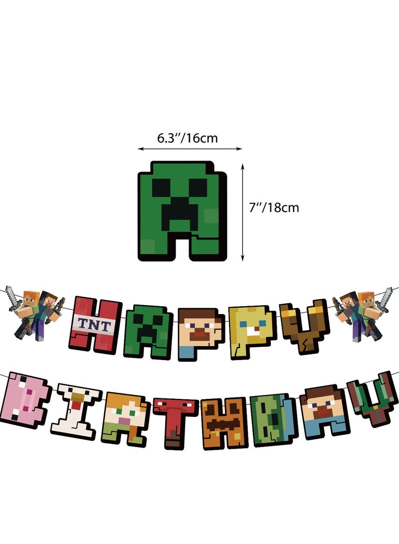bbet Minecraft Theme Birthday Decorations for 10 Persons for Children's Birthday Supplies - Image 3