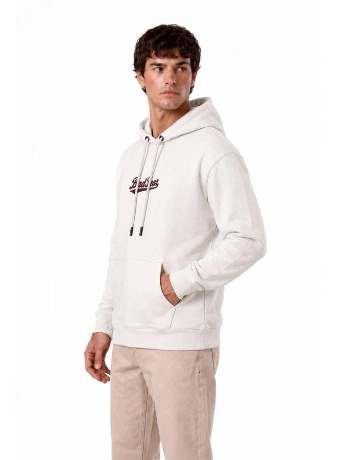 Bad Bear White Basic Hooded Men's Sweatshirt.