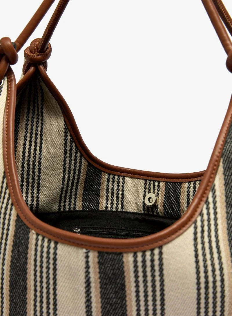 ماتلان Black Stripe Canvas Tote Bag