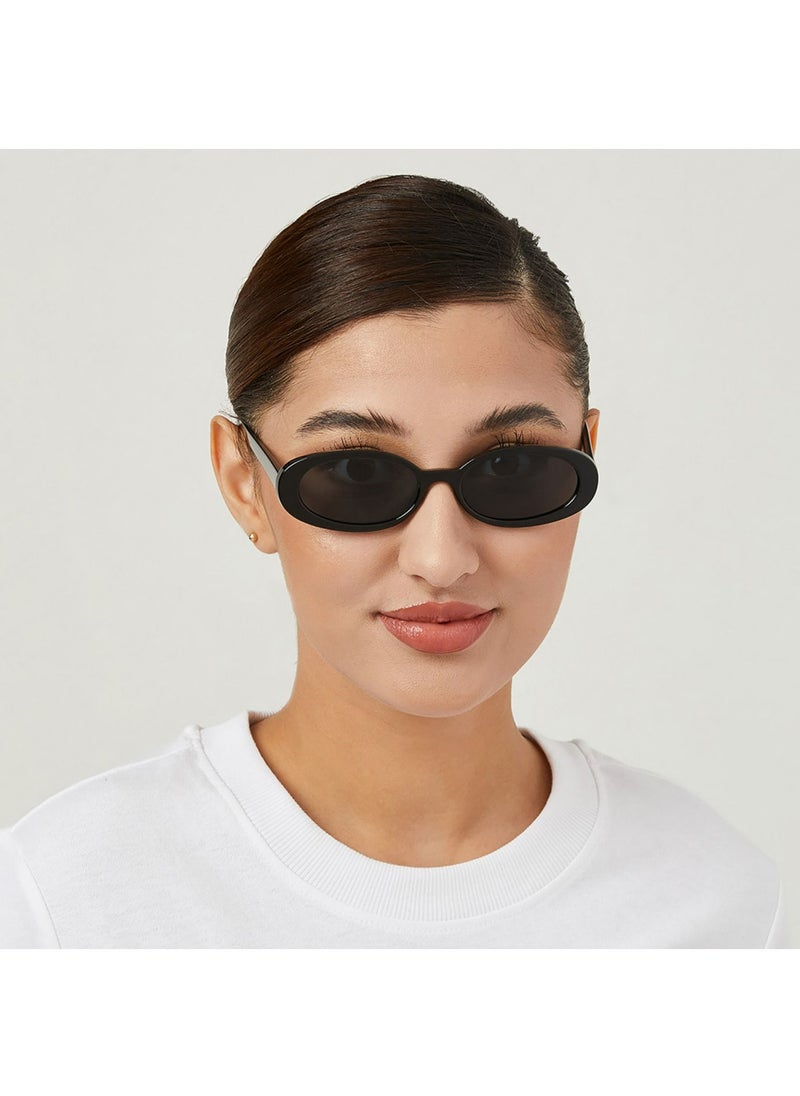 Blackout DREW Women Black Sunglasses - Frame Material: Thermoplastic Rubber (TR90)- Frame Color: Black-Lens Color: Gray  - Full Rim  - Image 4