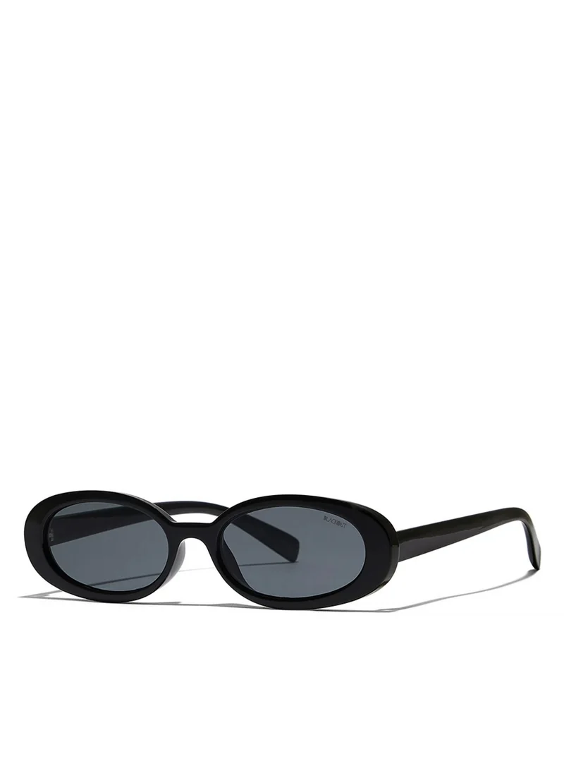 Blackout DREW Women Black Sunglasses - Frame Material: Thermoplastic Rubber (TR90)- Frame Color: Black-Lens Color: Gray  - Full Rim