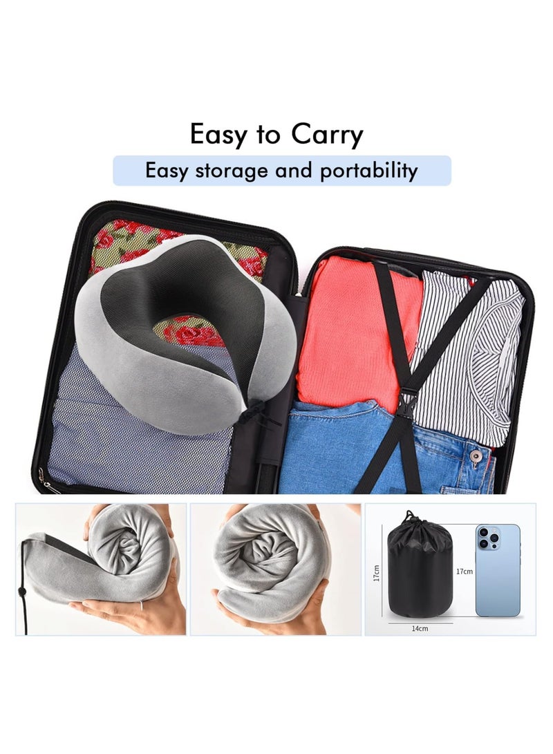 SYOSI Travel Pillow, Memory Foam Soft Neck Pillow for Travel Portable, Washable Pillow Cover, Neck Perfect Support, Comfortable Head Cushion Support Accessories for Sleeping Rest, Airplane Car Home Use - Image 4