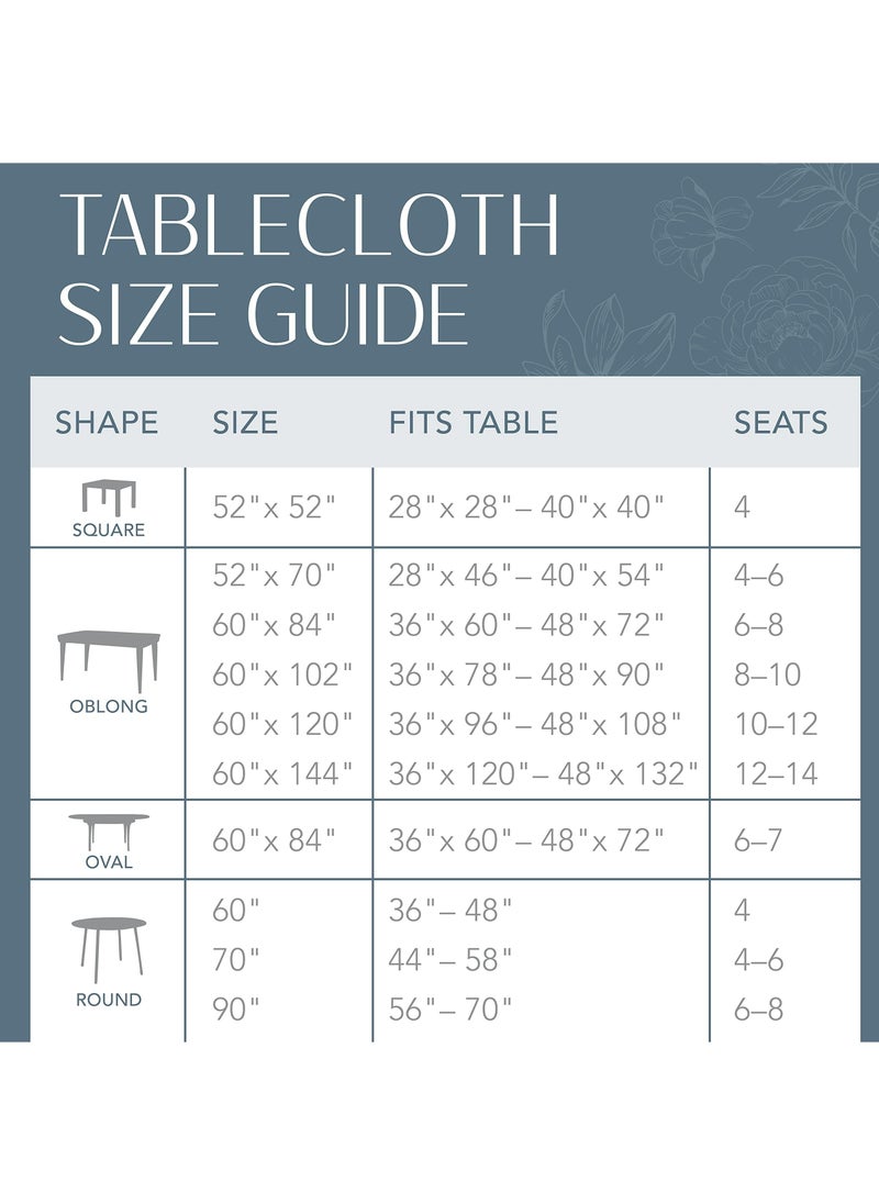 RARELY - Elegance Damask Table Fabric Tablecloth Linen Rectangle White 60 x 84 cm - Image 1