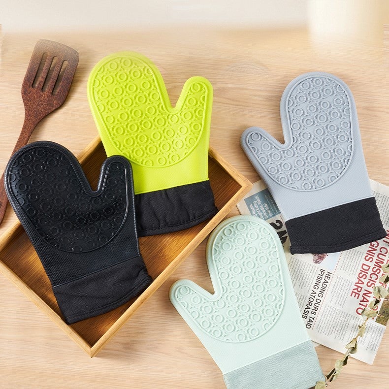 Thickened Cotton Microwave Baking Gloves Type C two-finger long-note color