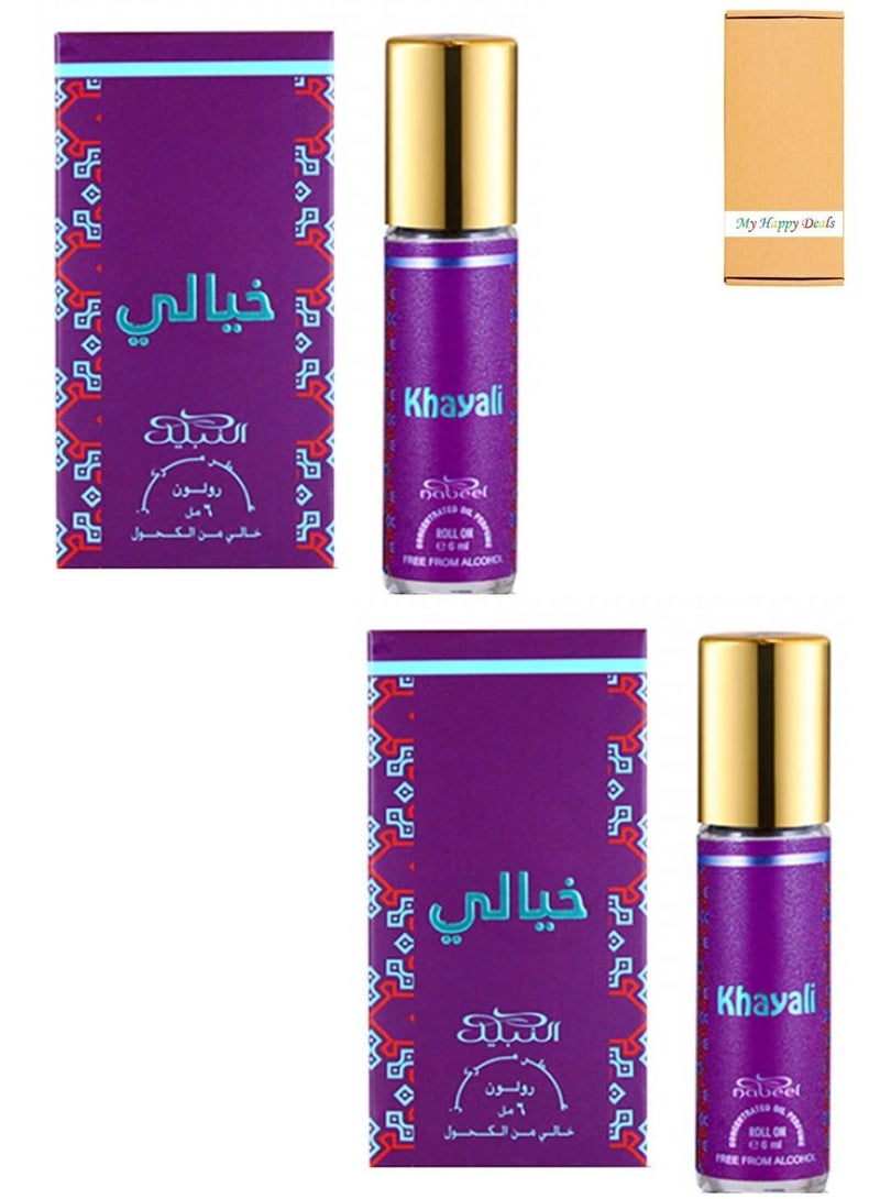 نبيل 2 قطعة نبيل خيالي رول على زيت عطري خالي من الكحول 6 مل - Image 1