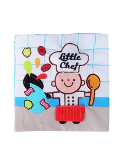 JJOVCE Baby Early Education Puzzle Cloth Book 0-1-3 Years Old Children's Enlightenment Toilet Bath Book Sound Paper Can't Tear-Color:Chef Cloth Book