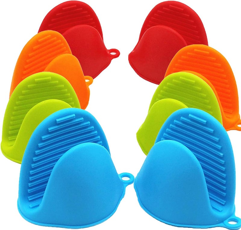NEPAK 4 Pairs Silicone Cooking Pinch Grips Oven Mitts Potholder for Kitchen Cooking & Baking - Image 1