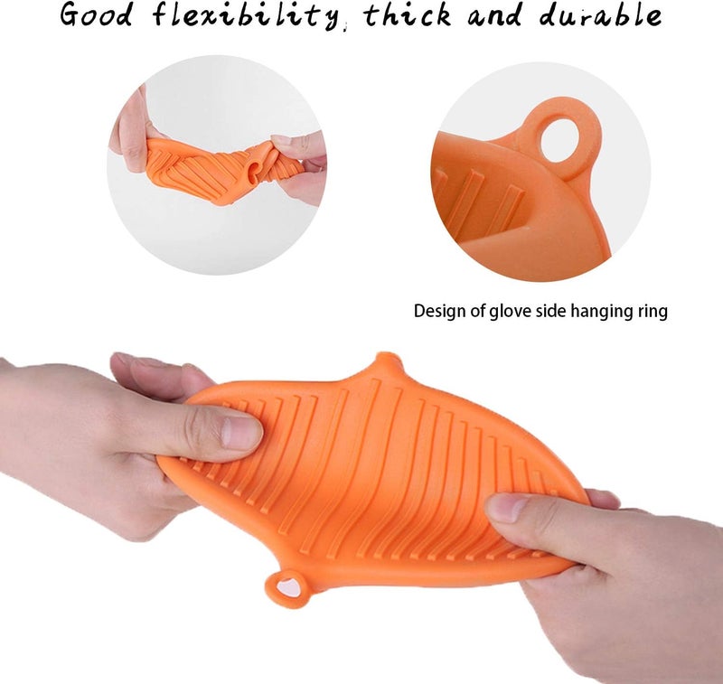 NEPAK 4 Pairs Silicone Cooking Pinch Grips Oven Mitts Potholder for Kitchen Cooking & Baking - Image 3