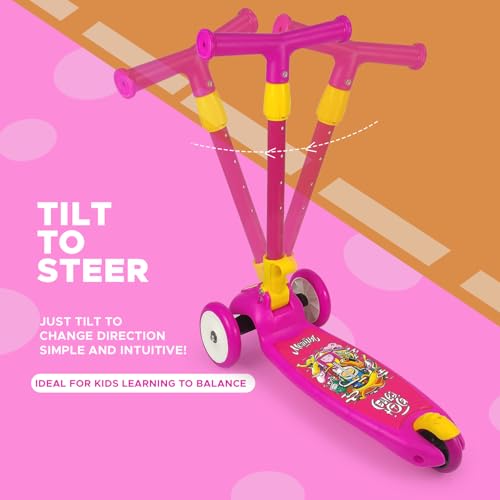 NHR Smart Kick Scooter for Kids, 4 Adjustable Height Scooter, Foldable & Attractive PU Wheels with Rare Brakes for Kids Age Upto 2+ Years (20 kg, Pink) - Image 2