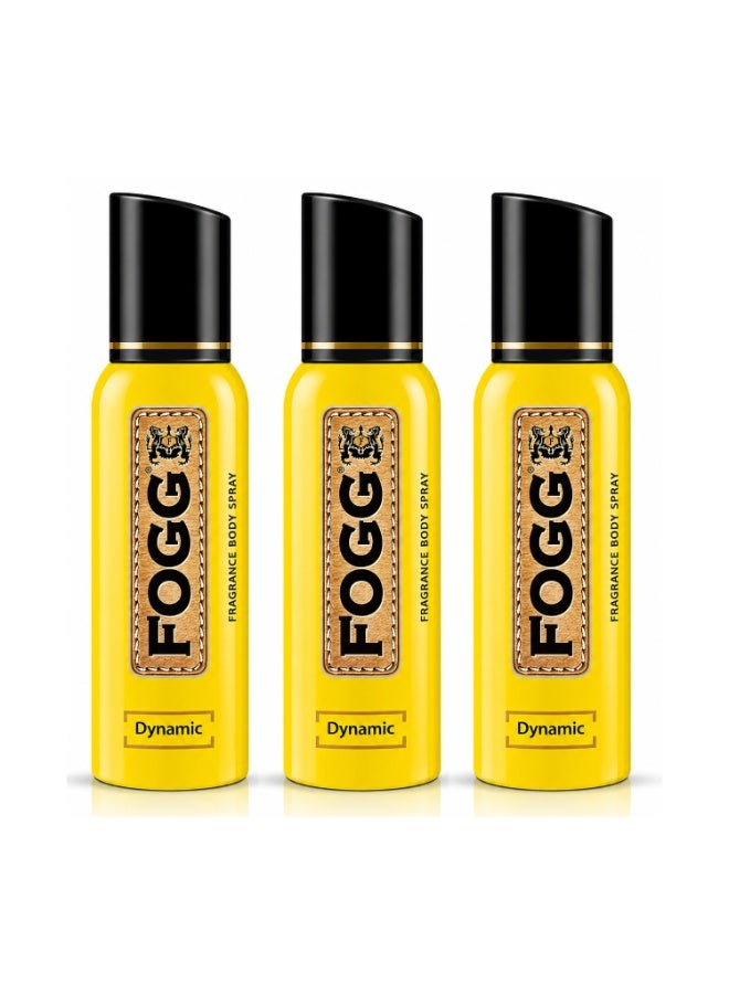 Fogg Dynamic Fragrance Body Spray 150ml, Pack of 3 - Image 1