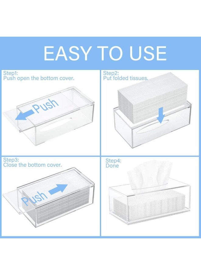 MOMENT Acrylic Tissue Holder Box, Tissue Box - Rectangular Napkin Holder, Clear Box Cover Facial Tissue Dispenser, Tissue Box Holder For Home, Kitchen And Office Room. - Image 4