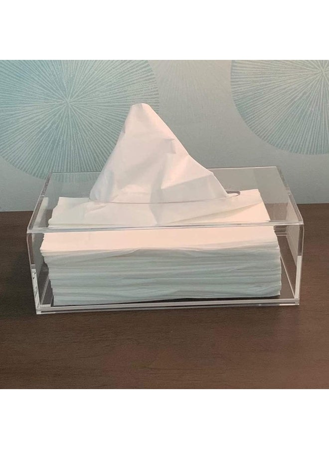 MOMENT Acrylic Tissue Holder Box, Tissue Box - Rectangular Napkin Holder, Clear Box Cover Facial Tissue Dispenser, Tissue Box Holder For Home, Kitchen And Office Room. - Image 5