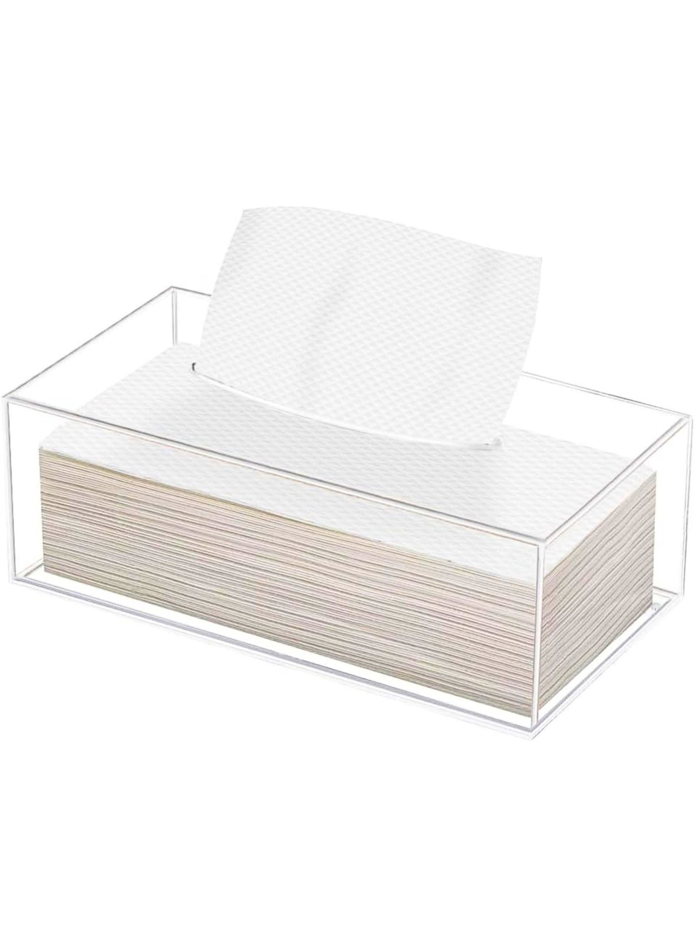 MOMENT Acrylic Tissue Holder Box, Tissue Box - Rectangular Napkin Holder, Clear Box Cover Facial Tissue Dispenser, Tissue Box Holder For Home, Kitchen And Office Room.