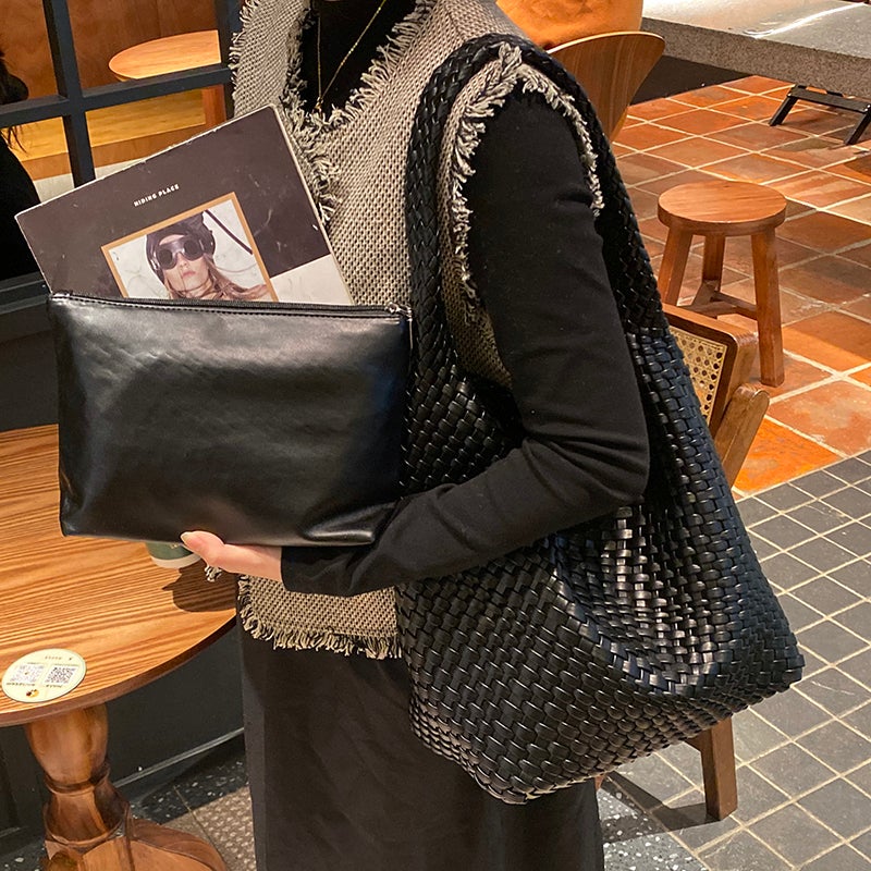 Underarm 2025 Fashion Handmade Woven Bag Mother Bag New Women'S Large Capacity Tote Bag Shoulder All-Match Bag For Women - Image 4
