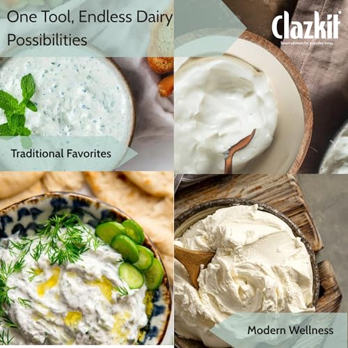 Clazkit صانع الزبادي اليوناني ومرشح اللبن المصفى 1400 مل | فلتر شبكي رفيع من الفولاذ المقاوم للصدأ مع حاوية وغطاء خالي من BPA | مرشح اللبن للزبادي اليوناني، البانير، اللبنة، الجبنة | آمن للاستخدام في الثلاجة - Image 5