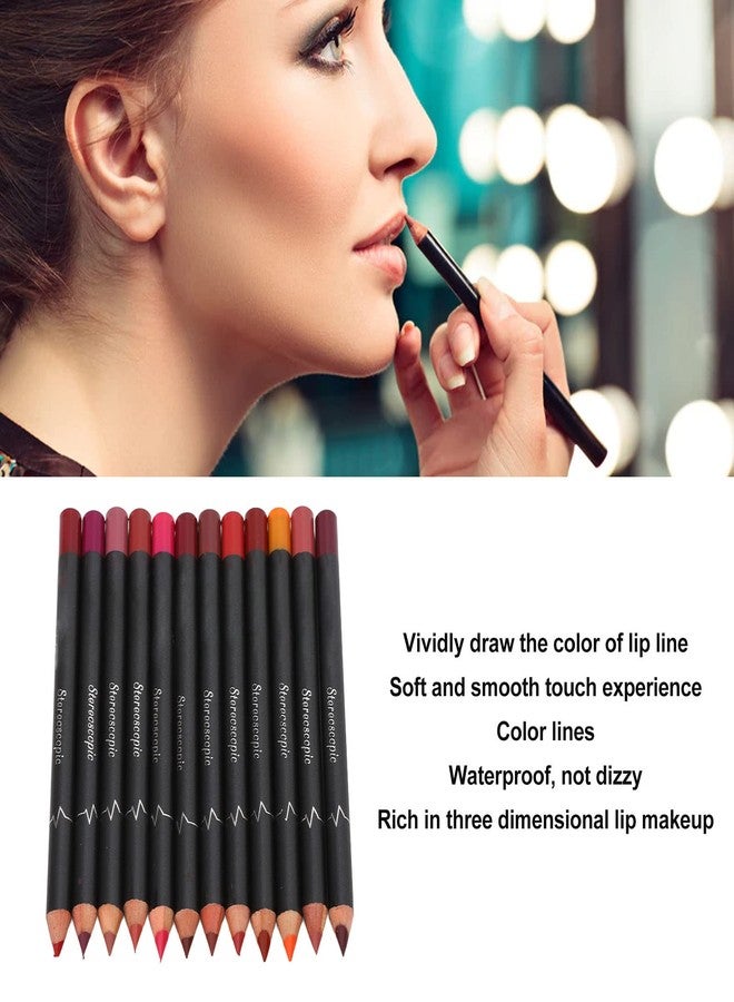 TMISHION 12Pcs Lip Liner Contour Pencil, Lip Liner Contour Pencil Matte Lipstick Set for Beauty Lovers Lipstick Pencil Makeup Tool Set Lip Contour Pencil Matte Lipstic - Image 4