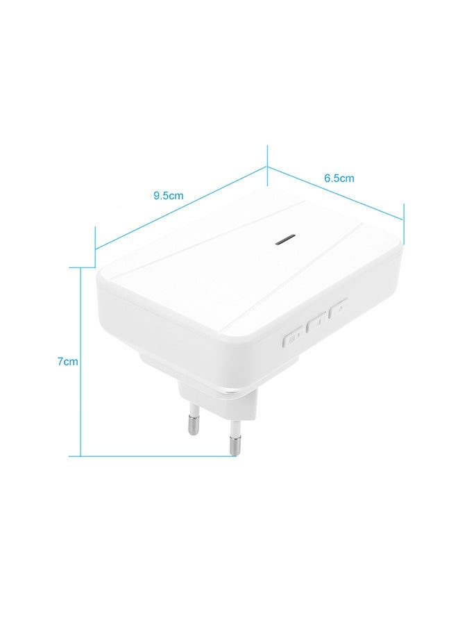 NIBEMINENT Wireless Doorbell Chime With LED White 9.5x6.5x7cm - Image 3
