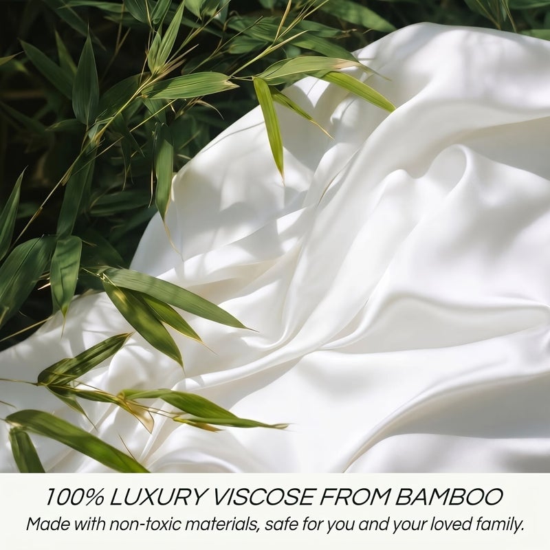 Set Of 3 Khaki Bamboo Viscose Bedding Fitted Sheet And 2 Pillowcases 300 Thread Count 60 Single Yarn Durable Weave Breathable Extra Deep Pocket Moisture Wicking Cooling Touch Ultra Soft For Hot Sleepers - Image 5
