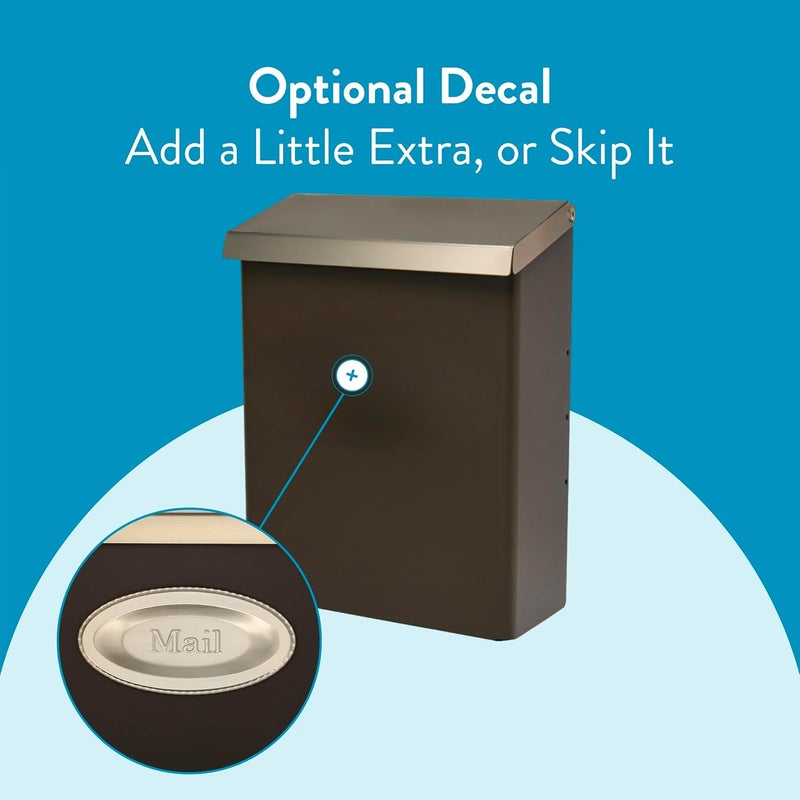 ARCHITECTURAL MAILBOXES Designer Galvanized Steel Wall-Mount Mailbox, DVKPBZ0AM, Venetian Bronze, Medium - Image 5