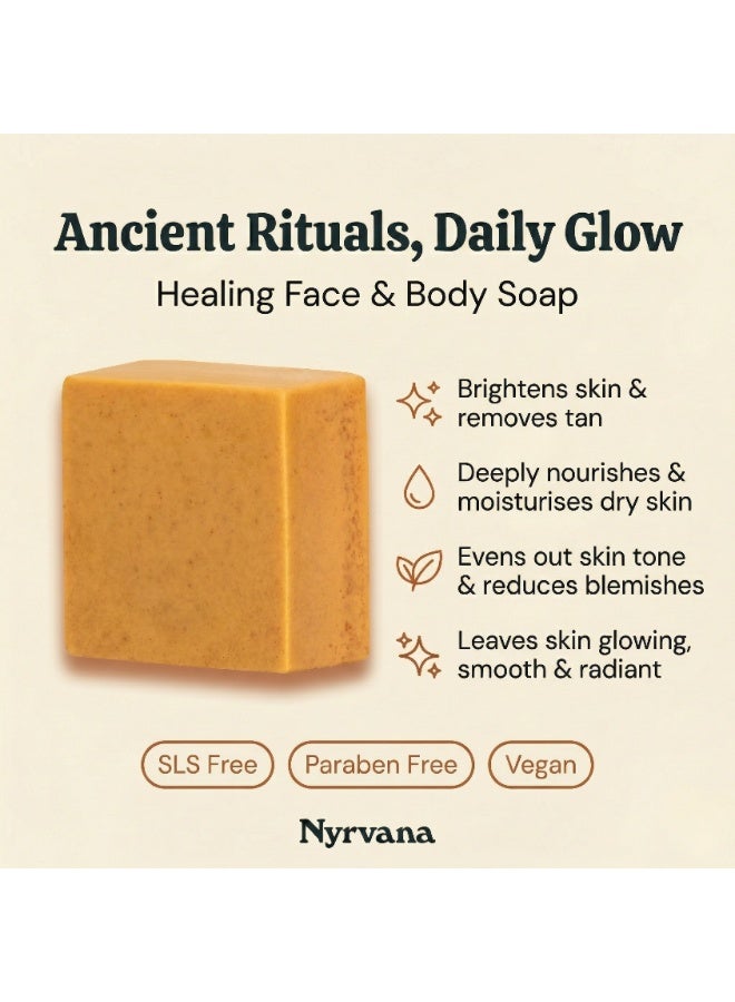 Nyrvana Sandalwood & Turmeric with Kokum Butter Soap 100g (3.52 oz) | Brightening & Anti-Inflammatory | Ayurvedic Formula | Natural Soap for Even Radiant Skin - Image 4