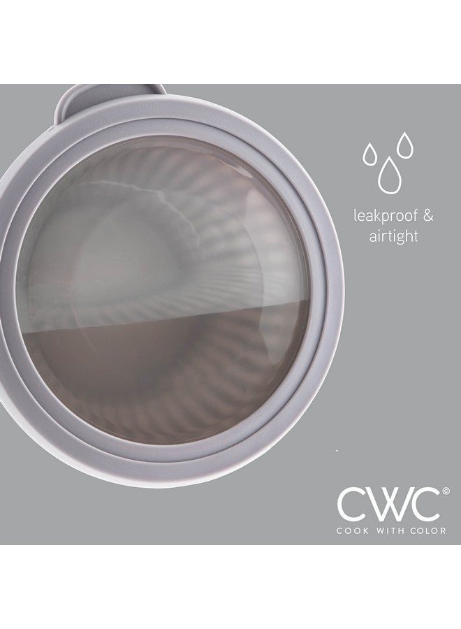 COOK WITH COLOR أوعية تحضير ملونة مع أغطية - مجموعة أوعية خلط بلاستيكية صغيرة عميقة وعريضة مع أغطية، مجموعة مكونة من 8 قطع - أوعية عريضة، أسود/أبيض - Image 5