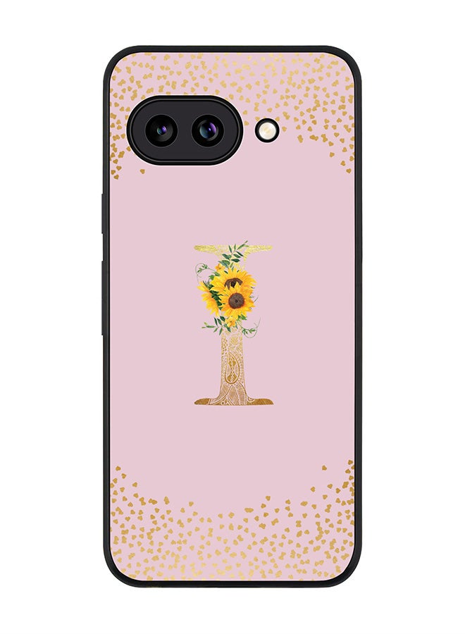 Stylizedd For Google Pixel 9a Case,Slim fit Camera Protection, Shockproof Thin Phone cover  - Custom Floral Monogram - I  (Pink )