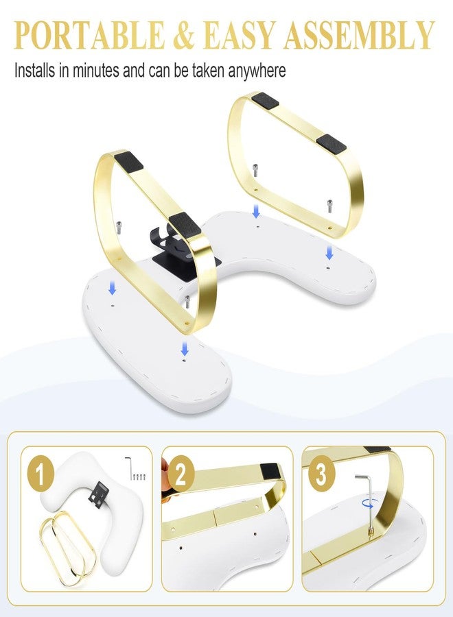 SZSJA Nail Arm Rest with Rotating Phone Holder, Arm Rest for Nails Tech, PU Leather Nail Tech Arm Rest, U-Shaped Hand Rest for Nails Tech, Manicure Hand Rests for Foot Hand Stand, White - Image 5