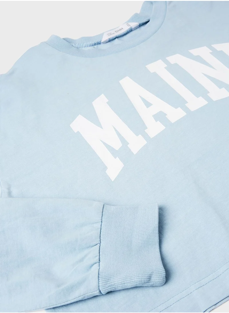 MANGO Youth Slogan Long Sleeve Sweatshirt