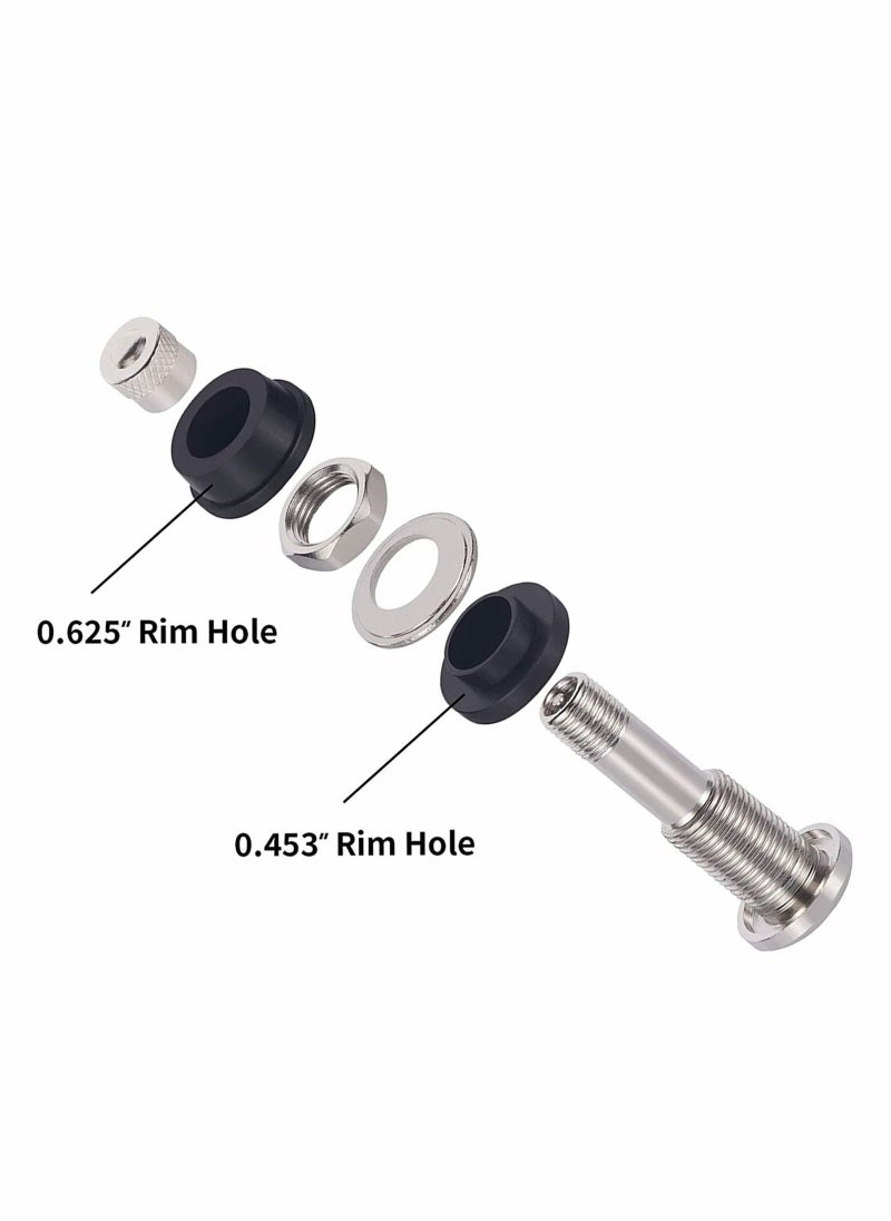 SYOSI - TR416 Metal Valve Stems 4 Pieces Tire High Pressure Outer Mount Fits 0.453" and 0.625" Rim Hole 1 1/2" Long - Image 1