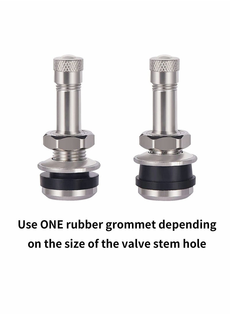 SYOSI - TR416 Metal Valve Stems 4 Pieces Tire High Pressure Outer Mount Fits 0.453" and 0.625" Rim Hole 1 1/2" Long - Image 1
