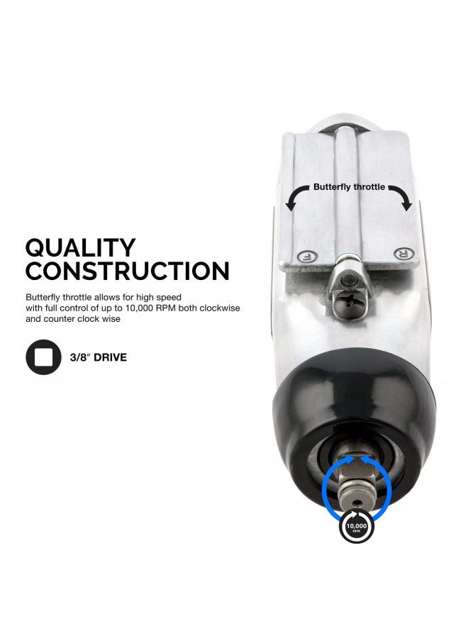 Neiko Neiko 30088A 3/8" Drive Butterfly Impact Wrench, 75 Foot/Pound High Power Outlet Air Wrench, 10,000 RPM Pneumatic Impact Wrench, 1/4 Air Inlet 3/8 Air Hose Size Pneumatic Tool for Mechanics  - Image 2