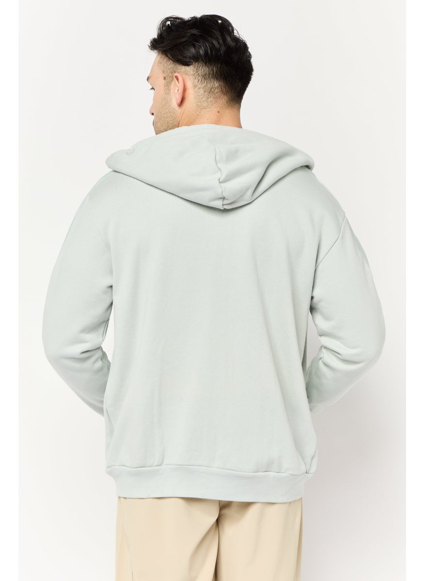 Adidas Men Sportswear Fit Long Sleeves Outdoor Full Zip Sweatshirt, Wonder Silver  - Image 4