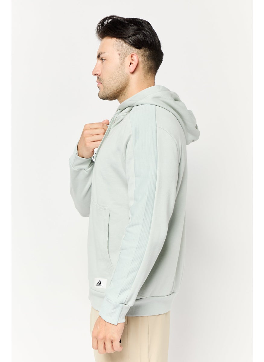 Adidas Men Sportswear Fit Long Sleeves Outdoor Full Zip Sweatshirt, Wonder Silver  - Image 3