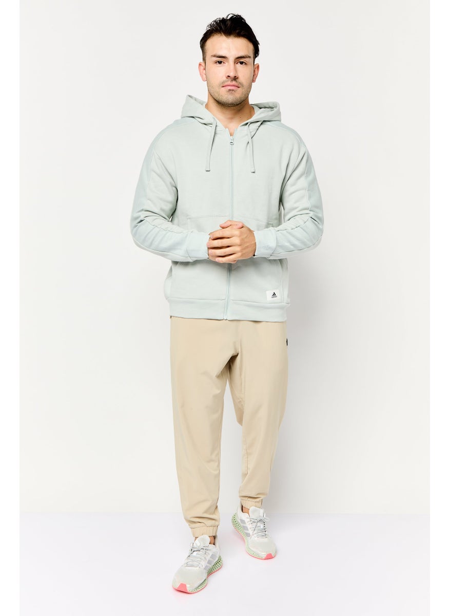 Adidas Men Sportswear Fit Long Sleeves Outdoor Full Zip Sweatshirt, Wonder Silver  - Image 2