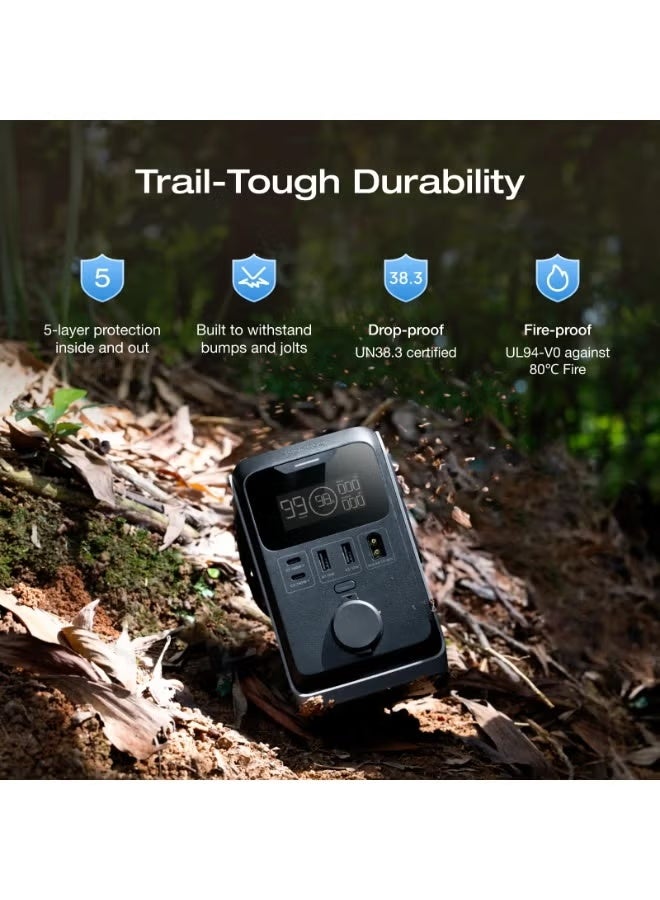 ECOFLOW EF ECOFLOW Trail 300 DC Portable Power Station, 288Wh Ultra-light LiFePO4 Battery with Handle, 300W Solar Generator, Fast Charge,Output Port, Drop-Proof, Solar/Car Input for Camping/Travel - Image 5