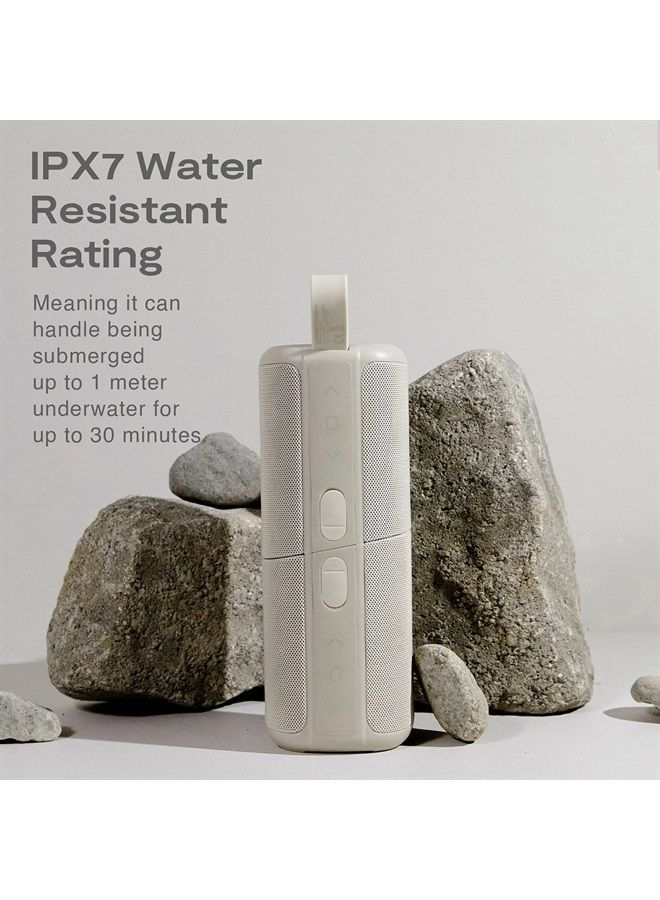 KOVE Commuter 2 Portable Speaker - Concrete Bluetooth Speakers, Wireless with HD Louder Volume, Deep Bass Subwoofer, Microphone, IPX7 Water Resistant - Perfect Boom Box for Home, Outdoor or Travel - Image 3