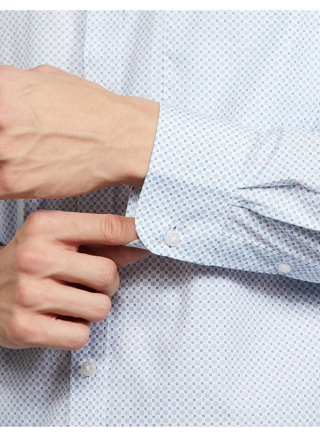 Raymond Men's Print Slim Fit Shirt (RMSX12144-B5_Medium Blue - Image 3