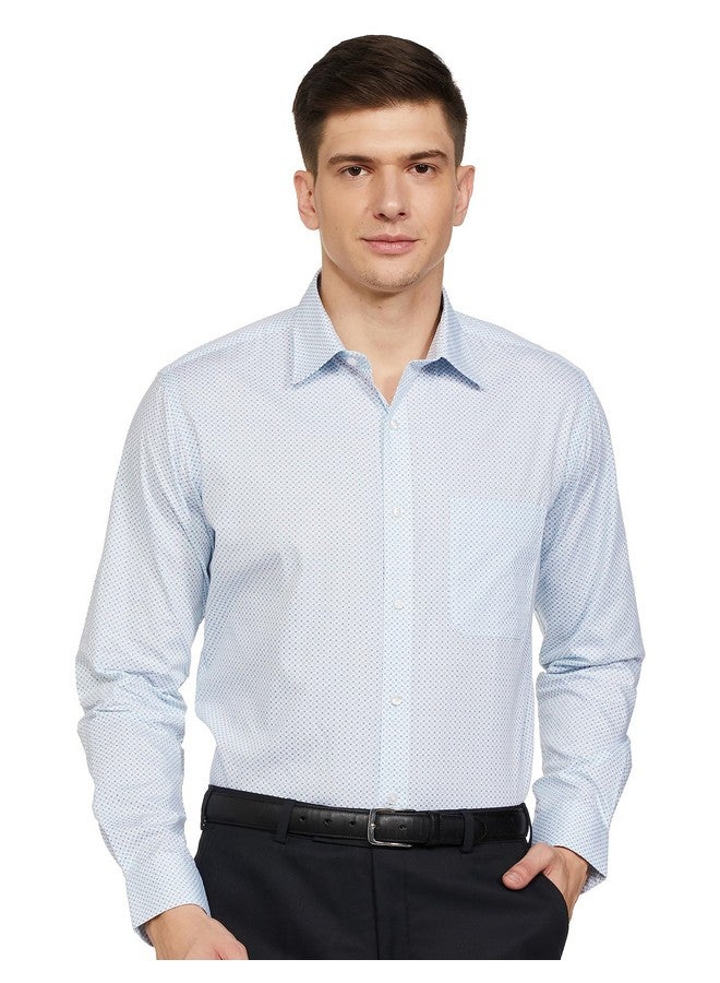 Raymond Men's Print Slim Fit Shirt (RMSX12144-B5_Medium Blue - Image 1