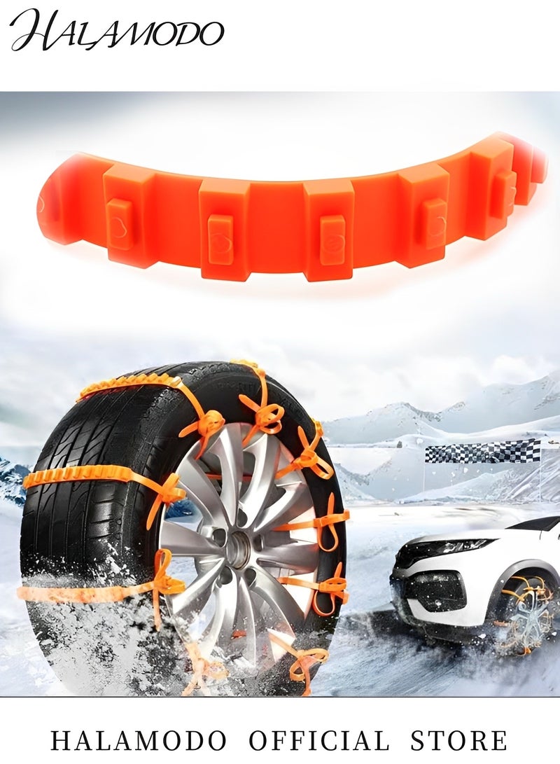 HALAMODO Anti Skid Tire Chains Universal Plastic Non-Slip Cable Tie Mud Land Extrication Chain for Winter Driving & Muddy Road Portable Snow Tire Chain for Pickup Trucks & SUV  - Image 2