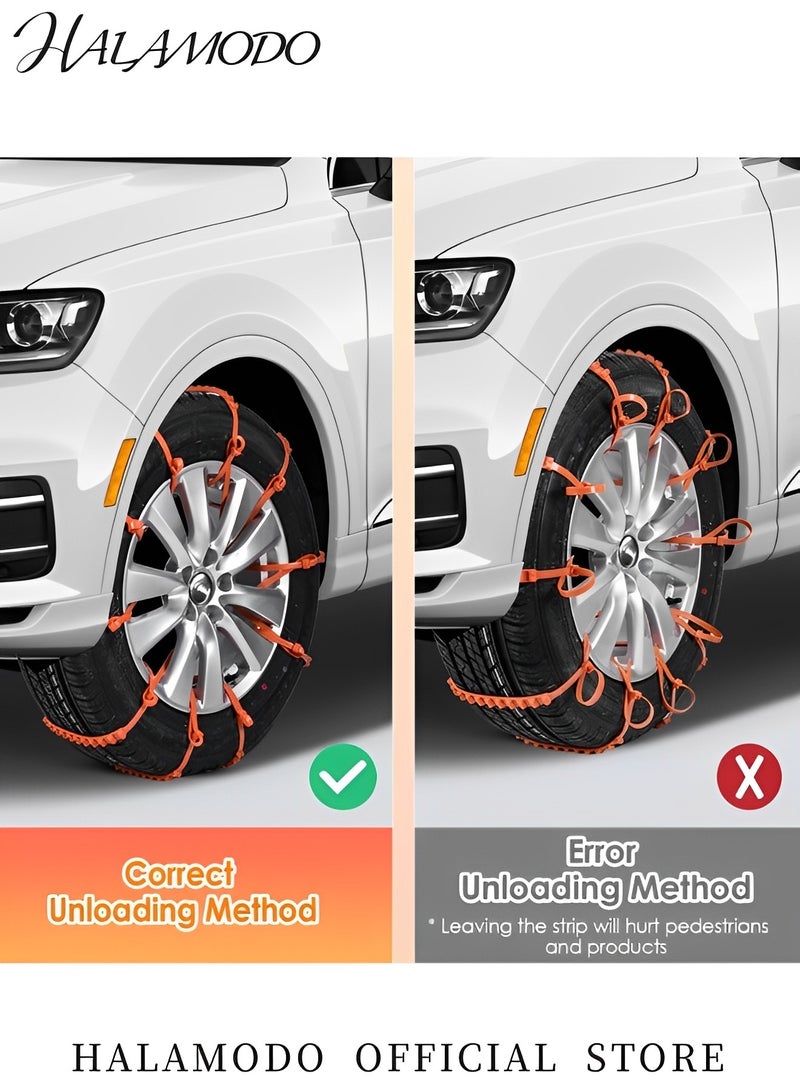 HALAMODO Anti Skid Tire Chains Universal Plastic Non-Slip Cable Tie Mud Land Extrication Chain for Winter Driving & Muddy Road Portable Snow Tire Chain for Pickup Trucks & SUV  - Image 4