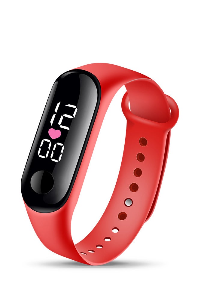 ساعة ديجيتال أطفال سيليكون – لون احمر – تصميم مريح وآمن للأطفال - Image 1