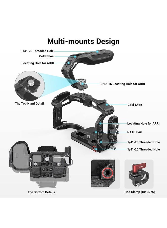 SmallRig R5C Camera Cage Handheld Kit for Canon R5 C with Top Handle, Full Cage, Cable Clamp for HDMI&USB-C -3891 - Image 2